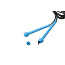 Скакалка для фитнеса INDIGO (шнур ПВХ) регулируемая длина SM-405 2,85м Голубо-черный